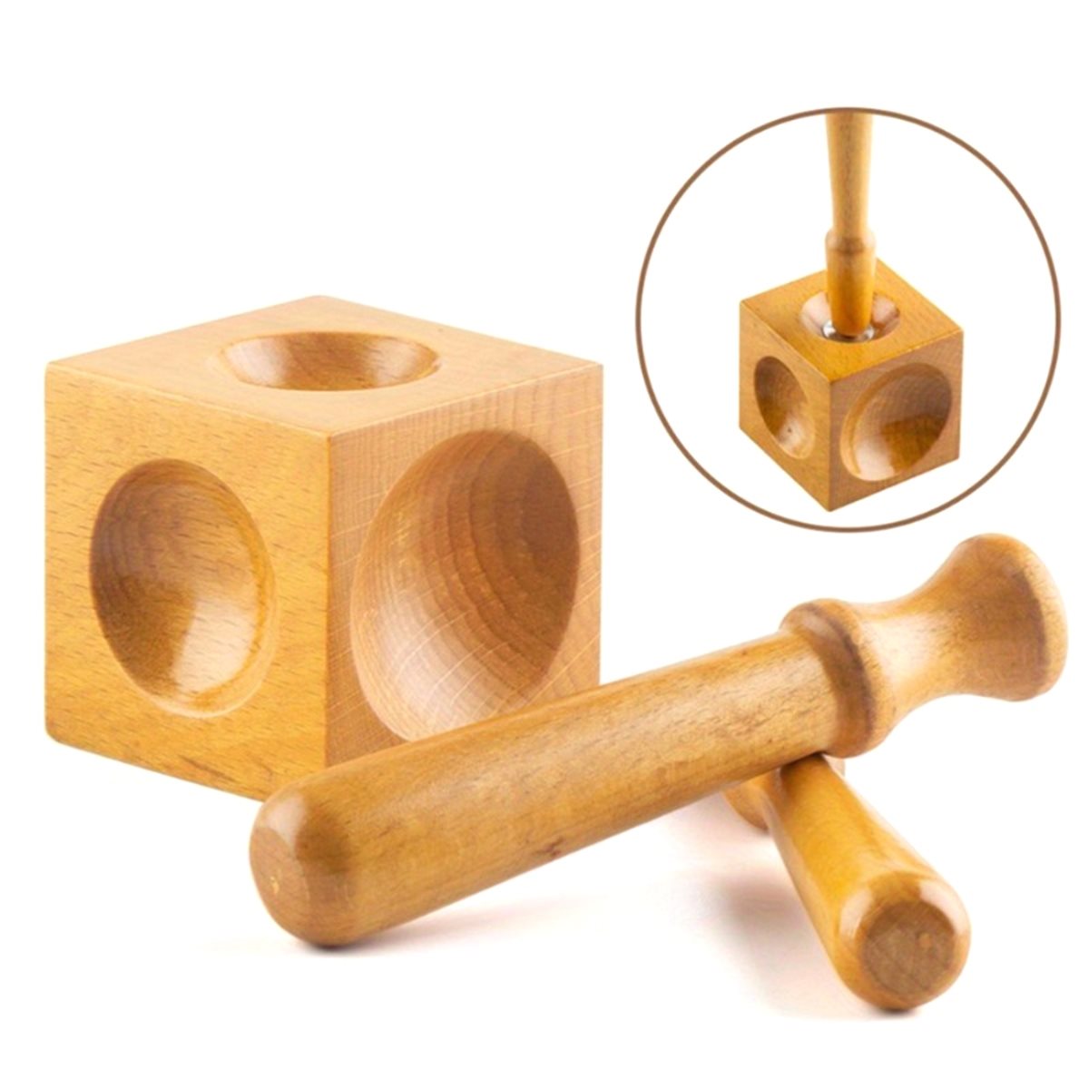 Dapping Block And Punch Set Jewelry Doming - Bloque de Herramientas Cuadrado para Joyería