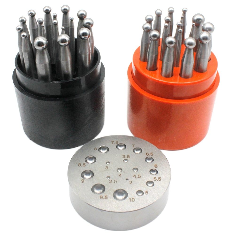 Dapping Block And Punch Set Jewelry Doming - Juego de punzones, bloque de Dapping