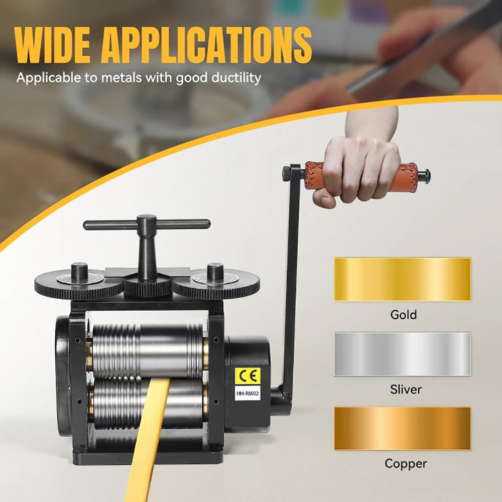 Jewelry Rolling Mill Manual Wire Flat Roller - Laminadora combinada de rodillos planos y