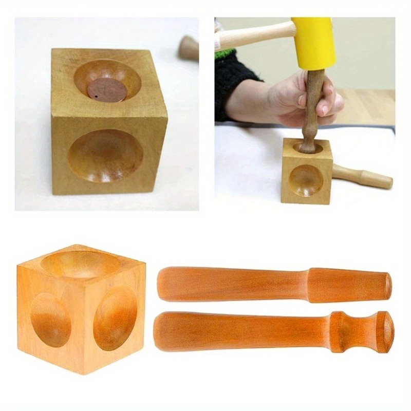 Accesorios de joyería, herrami - Dapping Block And Punch Set Jewelry Doming reseña y precio