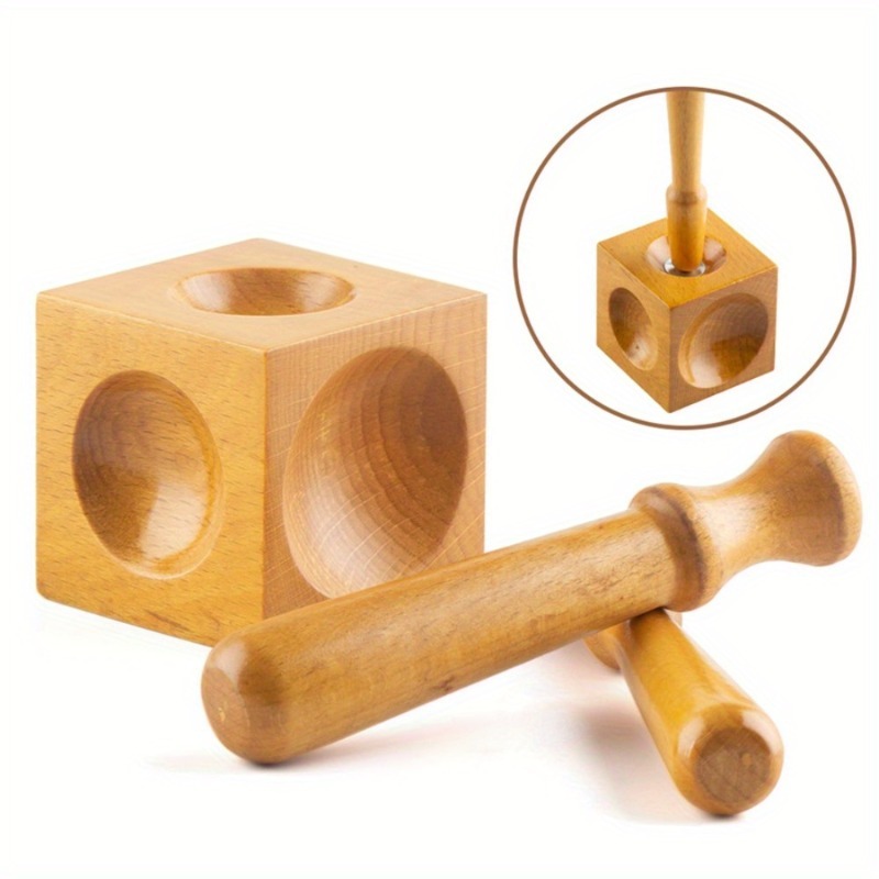 Accesorios de joyería, herrami - Dapping Block And Punch Set Jewelry Doming reseña y precio