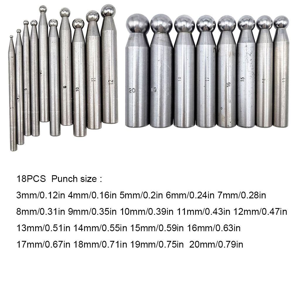 Kit de 19 Punzones de Acero de - Dapping Block And Punch Set Jewelry Doming reseña y precio