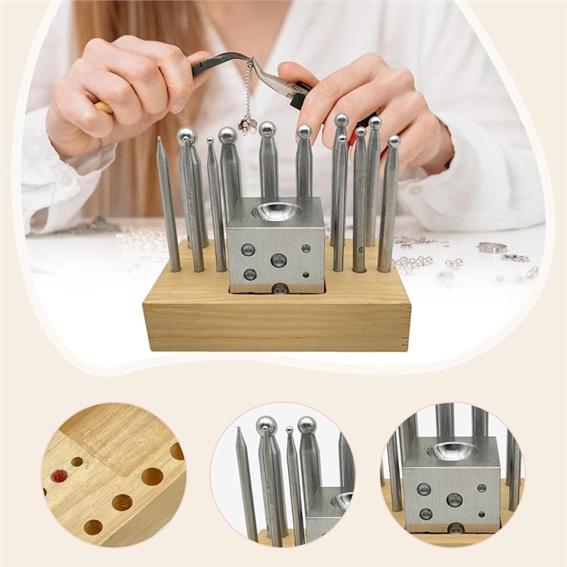 BAAG - Juego de 13 piezas de b - Dapping Block And Punch Set Jewelry Doming reseña y precio